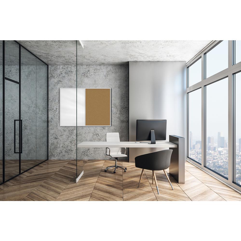 Ghent Aluminum Framed Markerboard and Cork Combo Board 4'H x 6'W. Picture 2