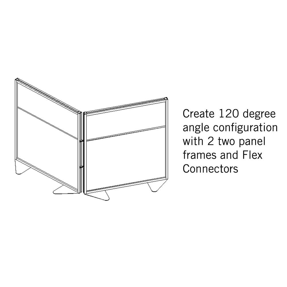 Ghent Floor Partition with Aluminum Frame and 2 Split Panel Infill, Porcelain and Carmel Vinyl, 72"H x 48"W. Picture 5