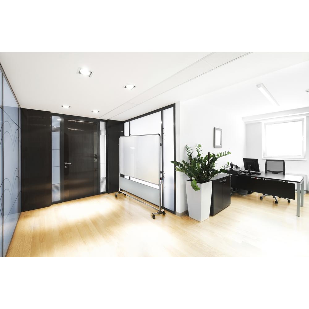 76⅛" x 76⅜" Nexus IdeaWall - 2-Sided Mobile Porcelain Magn Whtbrd - Frosted. Picture 2