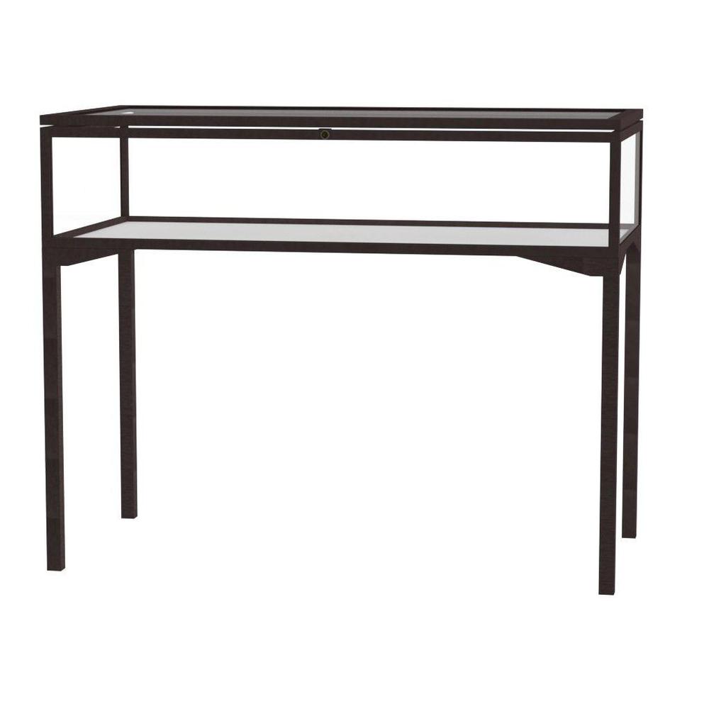 Keepsake   48"W x 10"H x 24"D  Table Top Four Leg Case, Sliding Door, Dk. Bronze Finish. Picture 1