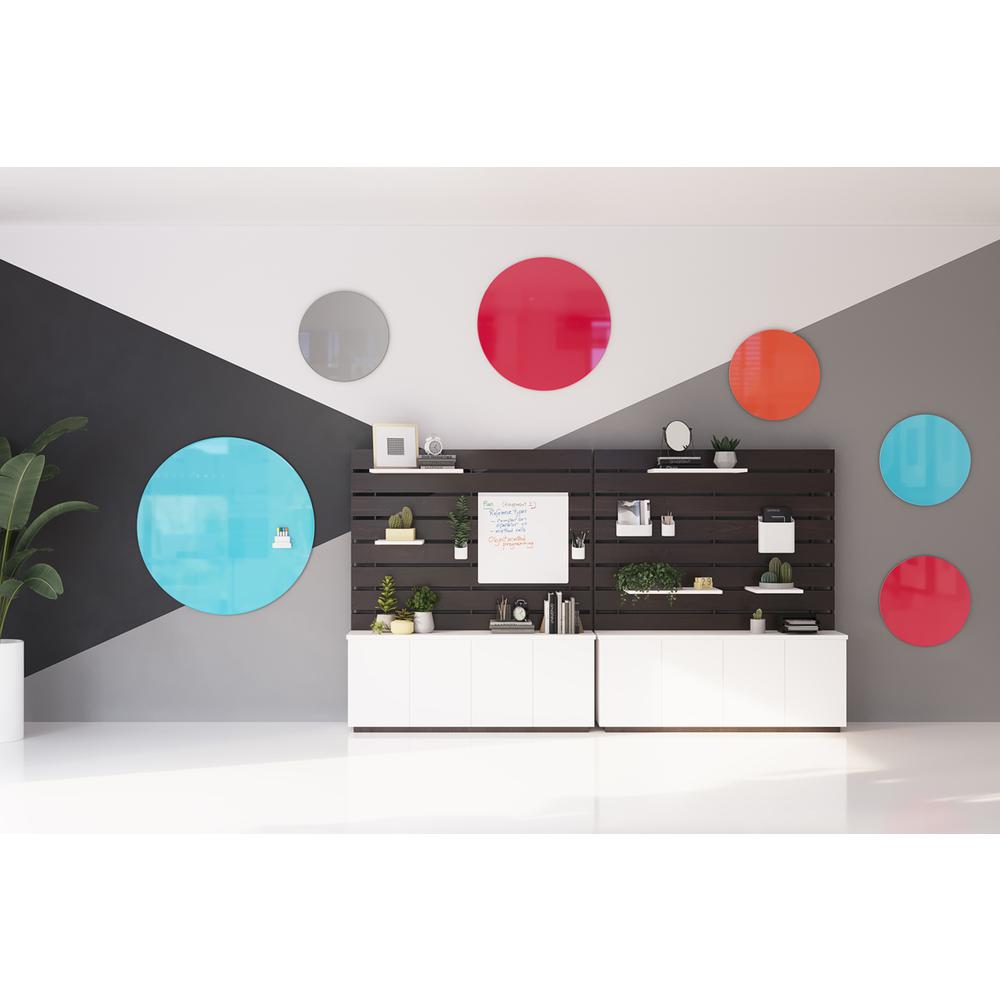 Ghent Coda Low Profile Circular Glassboard, Magnetic, Smoke, 36" Diameter. Picture 3