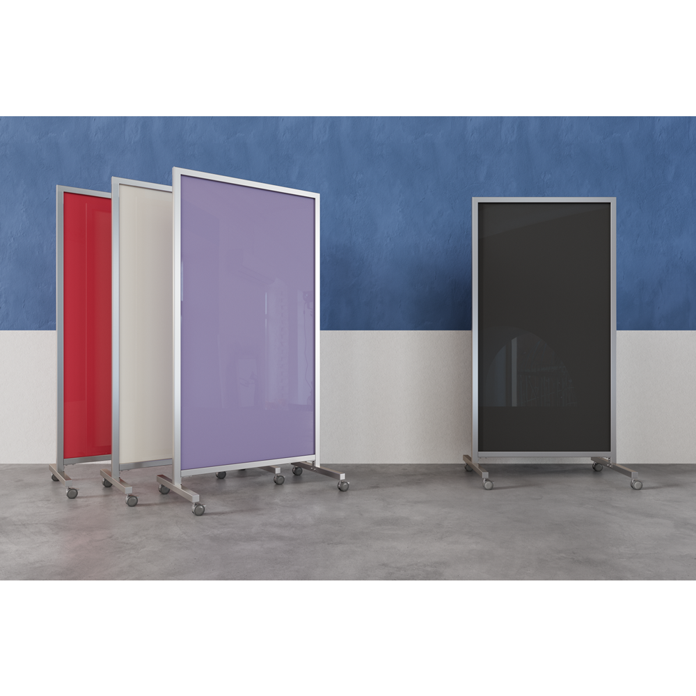 Ghent EZ Mobile Glassboard, Magnetic, 75"H x 38"W, Rose. Picture 2