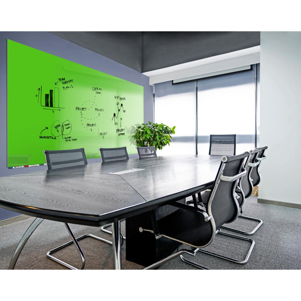 Ghent Aria 4'H x 4'W Magnetic Glass White Board, Gray Surface, , 4 Rare Earth Magnets, 4 Markers and Eraser. Picture 4