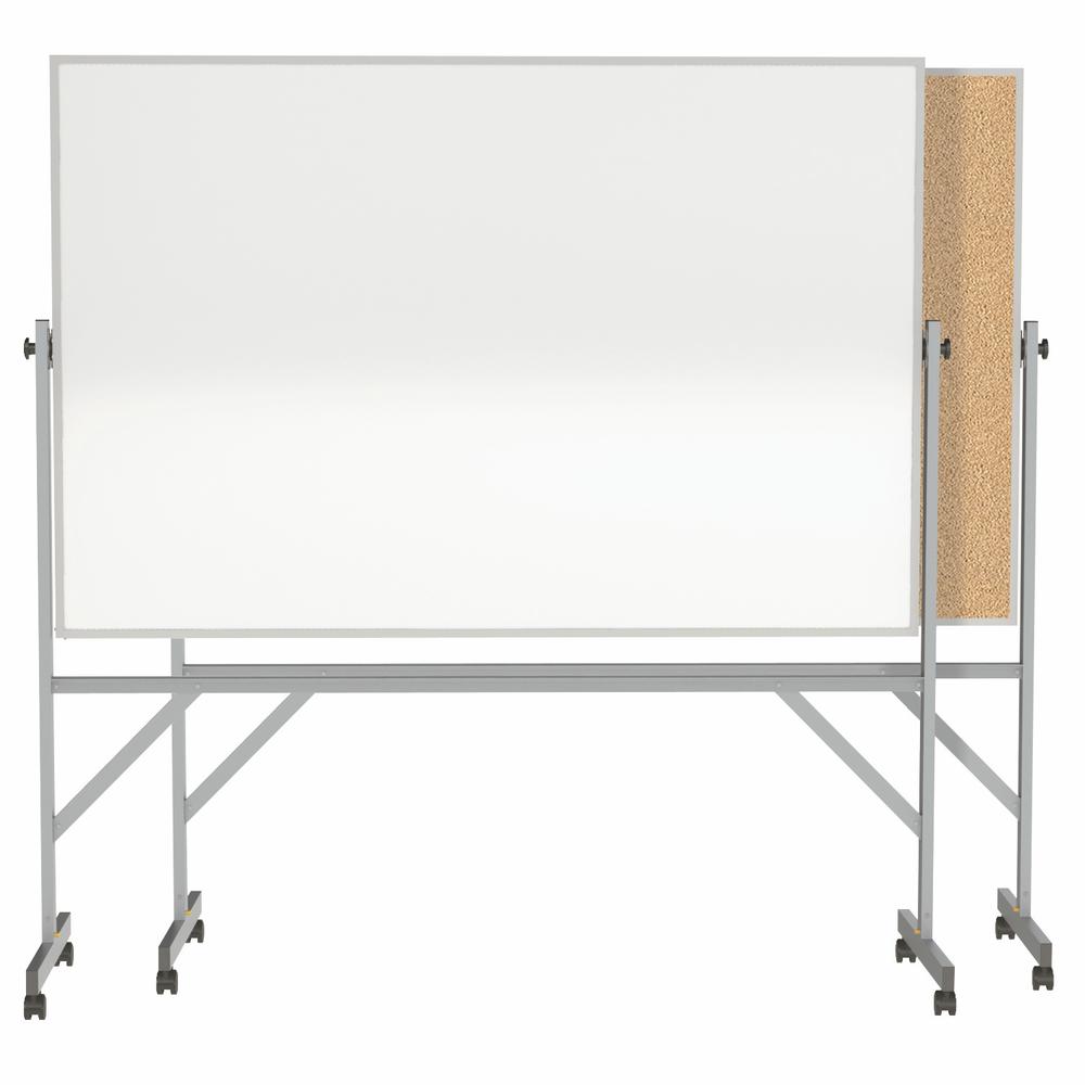 78⅛"x 77¼" Alum Frame Reversible Non-Magn Marker/ Natural Cork, 4 Mrkrs, Eraser. Picture 1