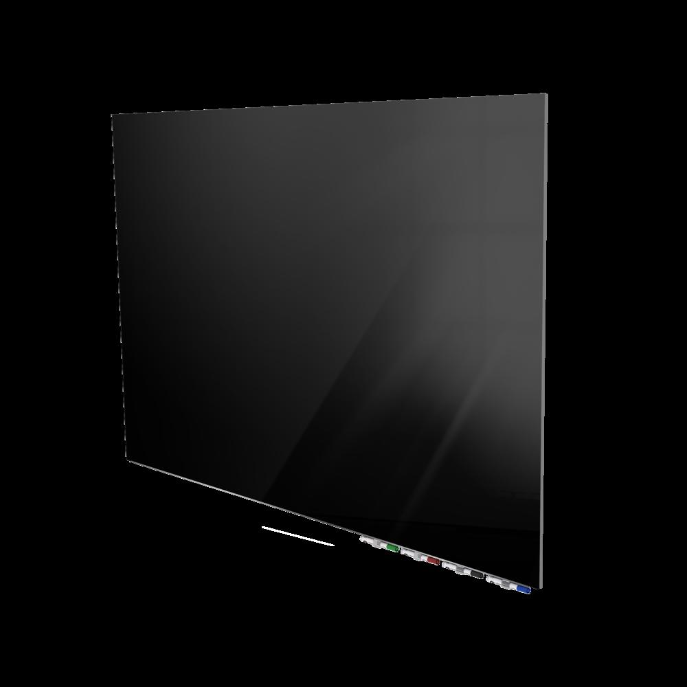 Ghent Aria 3'H x 4'W Magnetic Glass White Board, Gray Surface, Horizontal, 4 Rare Earth Magnets, 4 Markers and Eraser. Picture 2