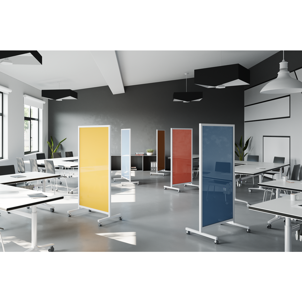 Ghent EZ Mobile Glassboard, Magnetic, 75"H x 38"W, Smoke. Picture 4