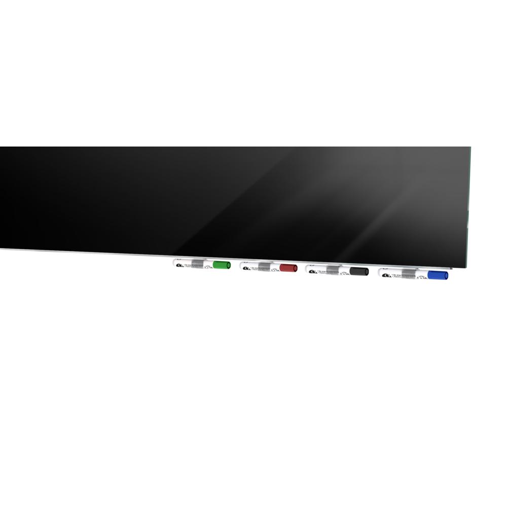 Ghent Aria 3'H x 4'W Magnetic Glass White Board, Gray Surface, Horizontal, 4 Rare Earth Magnets, 4 Markers and Eraser. Picture 5