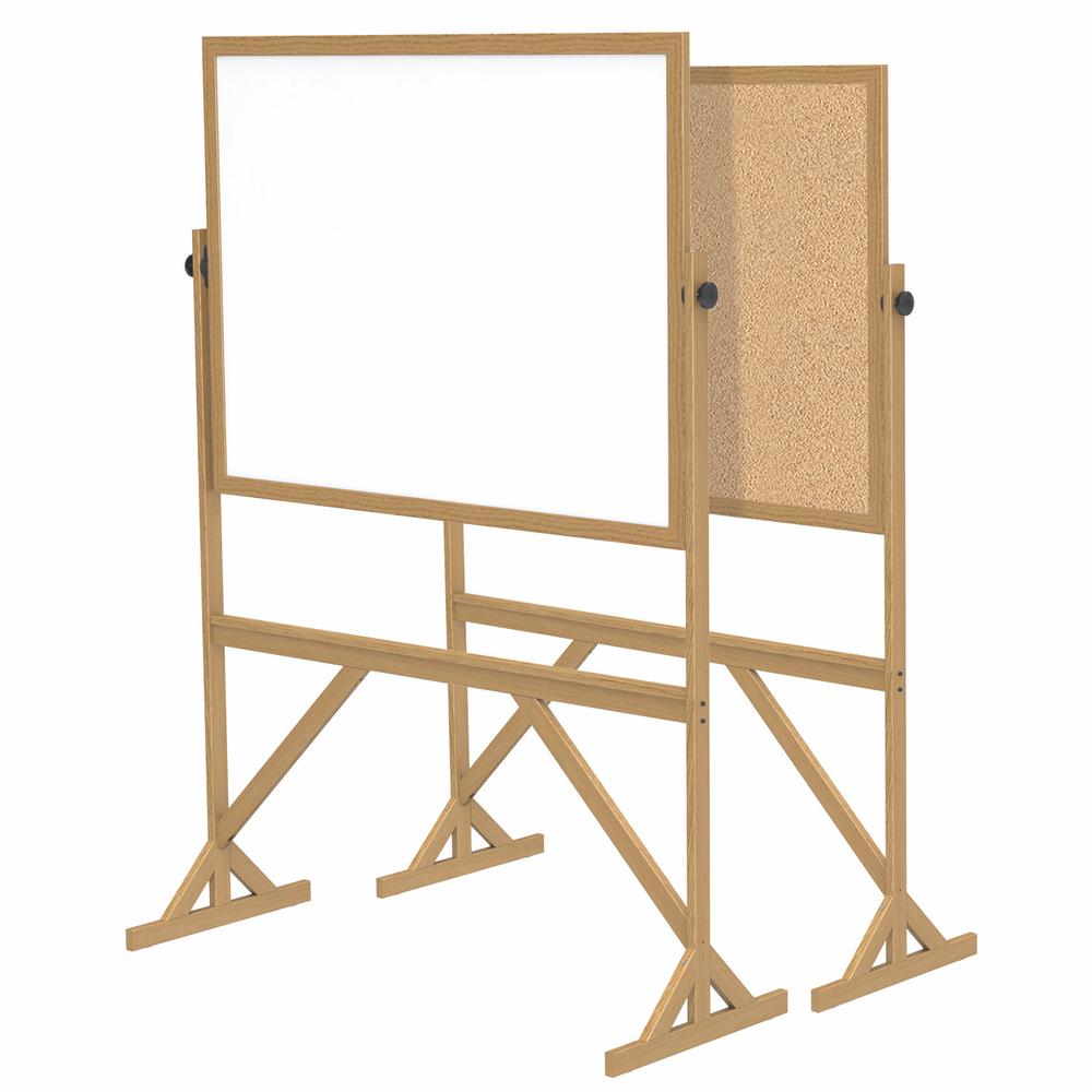 72⅛"x 53¼" Wood Frame Reversible Non-Magnetic Marker/Natural Cork. Picture 2