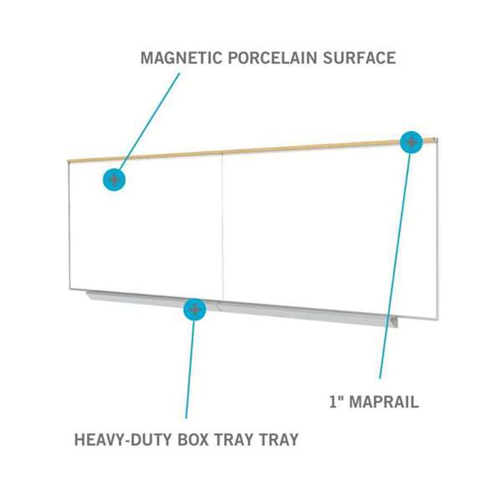 M1 Porcelain Magnetic Whiteboard, Aluminum Frame. Picture 5