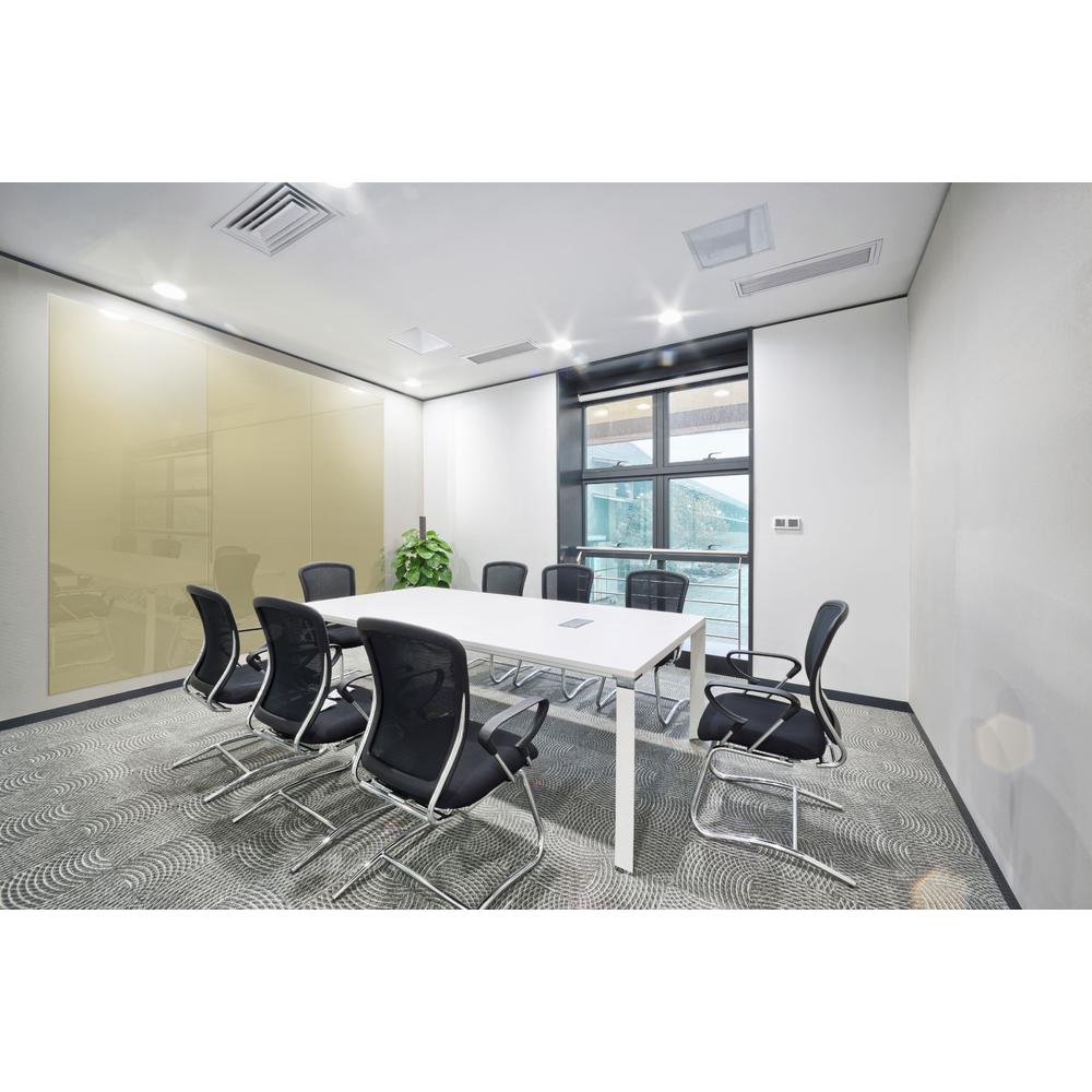 Ghent Aria 4'H x 3'W Magnetic Glass White Board, Blue Surface, Vertical, 4 Rare Earth Magnets, 4 Markers and Eraser. Picture 3