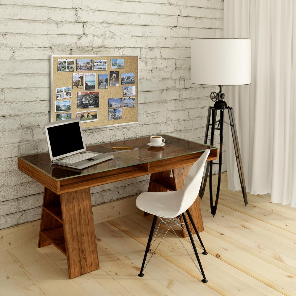 Ghent Natural Cork Bulletin Board with Aluminum Frame, 4'H x 8'W. Picture 7