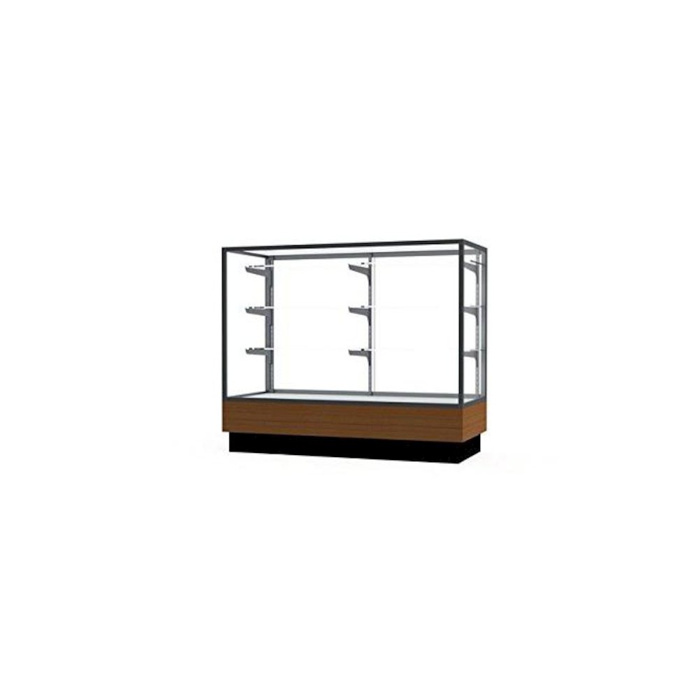 Merchandiser  48"W x 40"H x 20"D  Counter Case,  Satin Finish, Lt. Oak Base. Picture 1