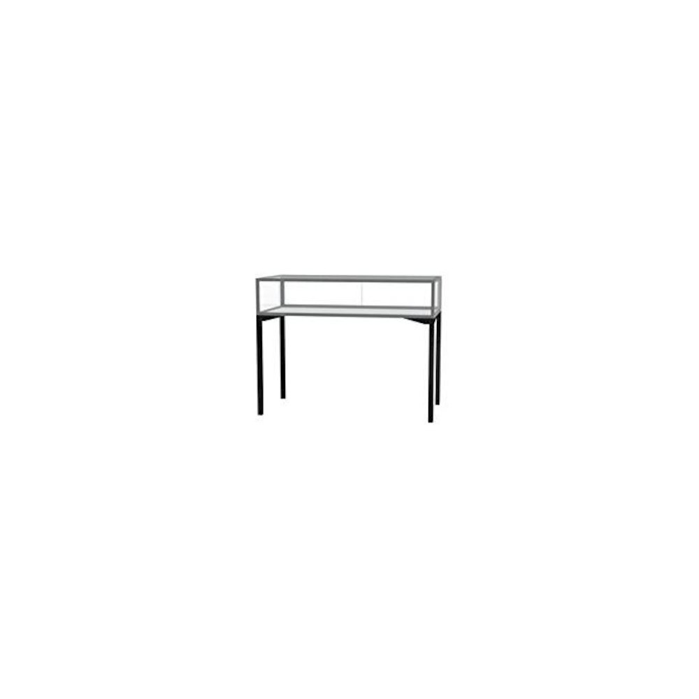 Keepsake   48"W x 10"H x 24"D  Table Top Four Leg Case, Sliding Door, Satin Finish. Picture 1