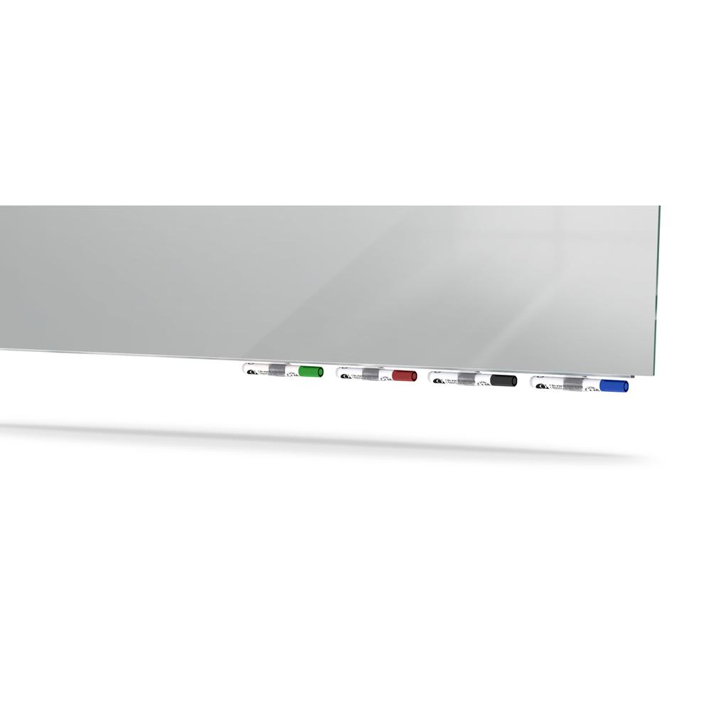 Ghent Aria Low Profile Magnetic Glass Whiteboard, 4'H x 10'W, Gray. Picture 3