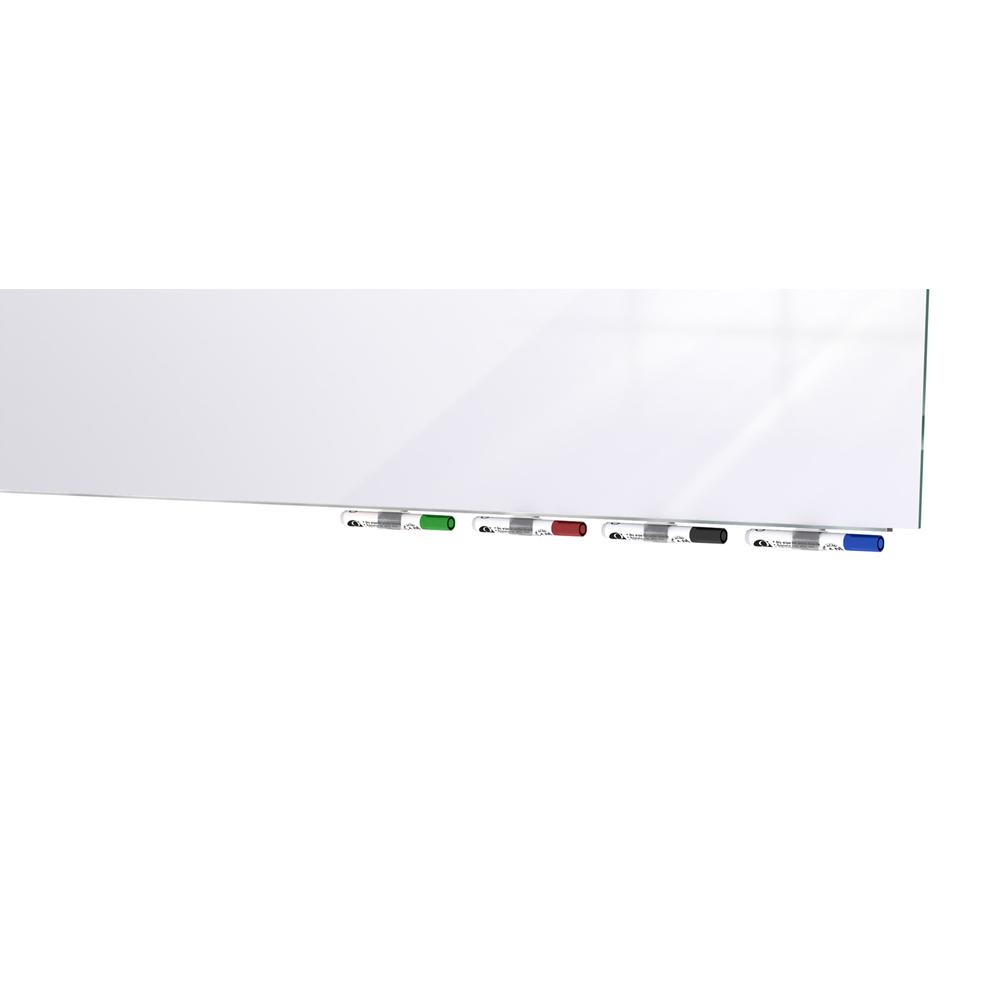Ghent Aria 3'H x 2'W Glass White Board, White Surface, Vertical, 4 Markers and Eraser. Picture 3
