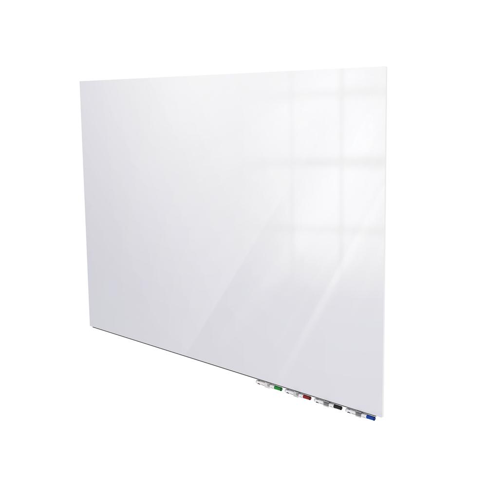 Ghent Aria Low Profile Magnetic Glass Whiteboard, 4'H x 10'W, White. Picture 1