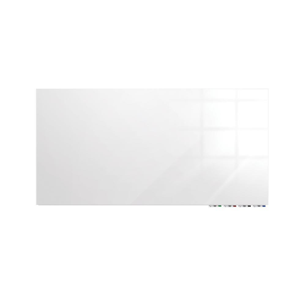 Ghent Aria 2'H x 3'W Glass White Board, White Surface, Horizontal, 4 Markers and Eraser. Picture 2