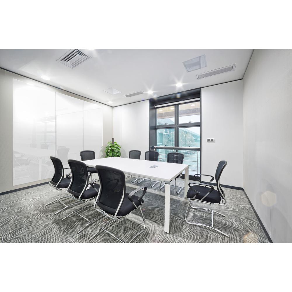 Ghent Aria 3'H x 4'W Magnetic Glass White Board, White Surface, Horizontal, 4 Rare Earth Magnets, 4 Markers and Eraser. Picture 7