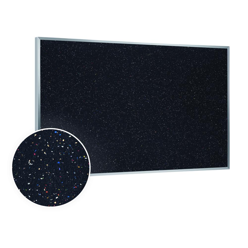 Ghent Recycled Bulletin Board with Aluminum Frame, 3'H x 5'W, Confetti. Picture 1