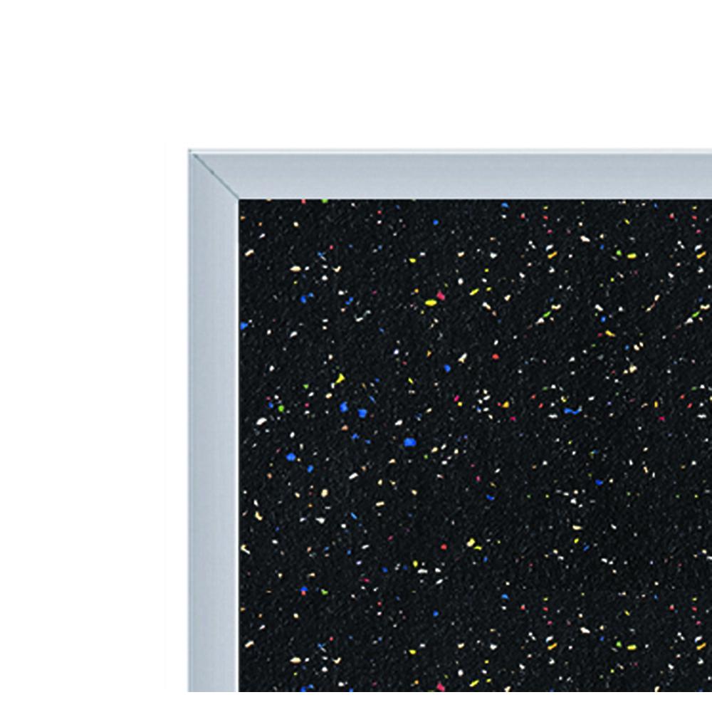 Recycled Bulletin Board, Satin Aluminum Frame, 4'H x 7' 4"W, Confetti. Picture 2