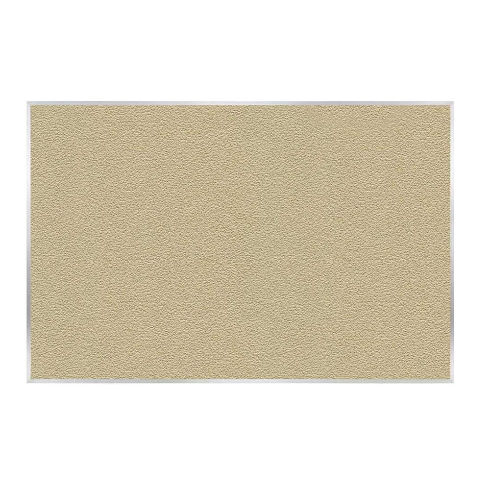 Vinyl Bulletin Board, Satin Aluminum Frame, 4'H x 7' 4"W, Caramel. Picture 1