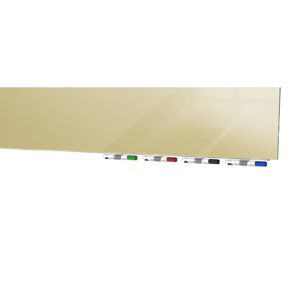 Ghent Aria 4'H x 3'W Magnetic Glass White Board, Blue Surface, Vertical, 4 Rare Earth Magnets, 4 Markers and Eraser. Picture 5