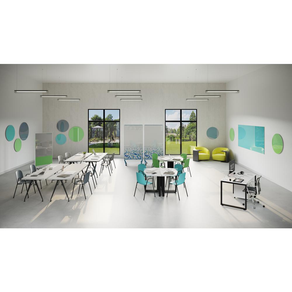 Ghent Coda Low Profile Circular Glassboard, Magnetic, Denim, 24" Diameter. Picture 3