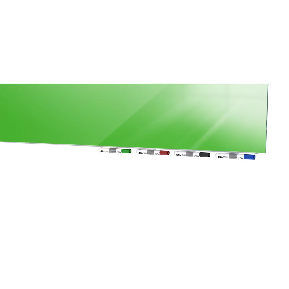 Ghent Aria 4'H x 4'W Magnetic Glass White Board, Gray Surface, , 4 Rare Earth Magnets, 4 Markers and Eraser. Picture 5