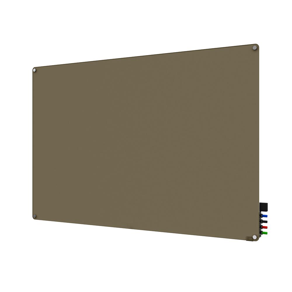 Ghent 4'x4' Harmony Magnetic Glass Board, Colors - Radius Corners - Gray - 4 Rare Earth Magnets, 4 Markers and Eraser. Picture 2