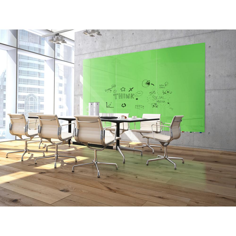 Ghent Aria 4'H x 4'W Magnetic Glass White Board, Gray Surface, , 4 Rare Earth Magnets, 4 Markers and Eraser. Picture 3