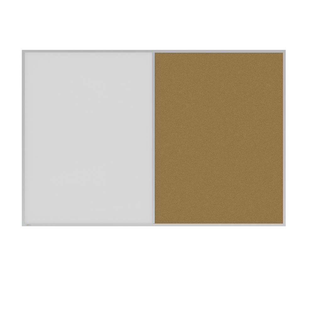 Ghent Aluminum Framed Markerboard and Cork Combo Board 4'H x 6'W. Picture 1