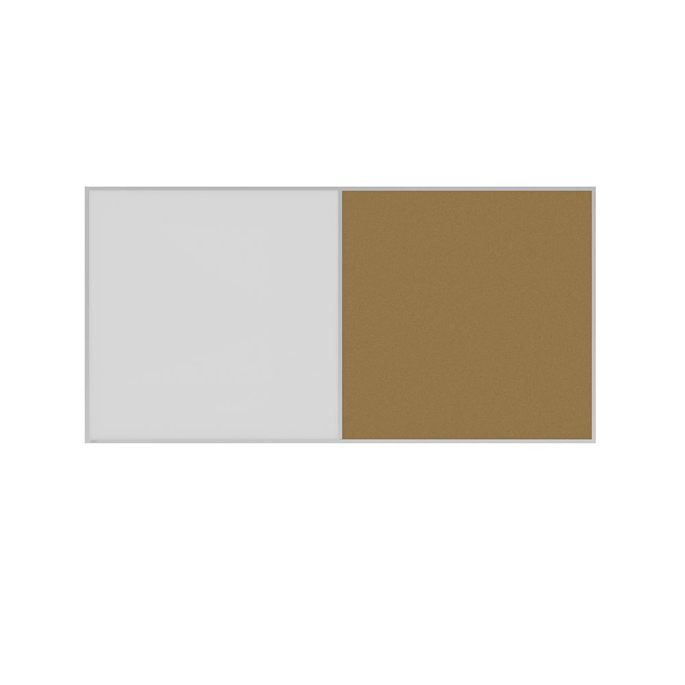 Ghent Aluminum Framed Markerboard and Cork Combo Board 4'H x 8'W. Picture 1
