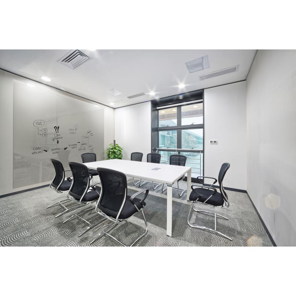 Ghent Aria 5'H x 4'W Magnetic Glass White Board, Gray Surface, Vertical, 4 Rare Earth Magnets, 4 Markers and Eraser. Picture 3