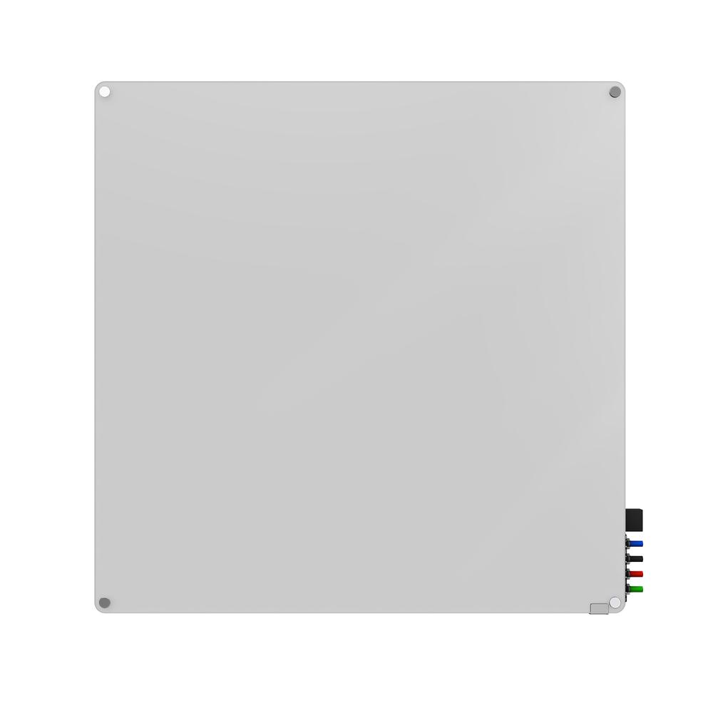 Ghent Harmony Glass Whiteboard with Radius Corners, 4'H x 4'W, White. Picture 1