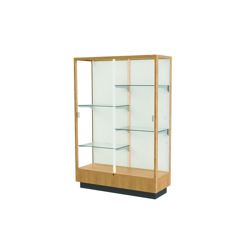 Heritage  48"W x 70"H x 18"D  Floor Case, Plaque Back, Hardwood Natural Maple Finish. Picture 1