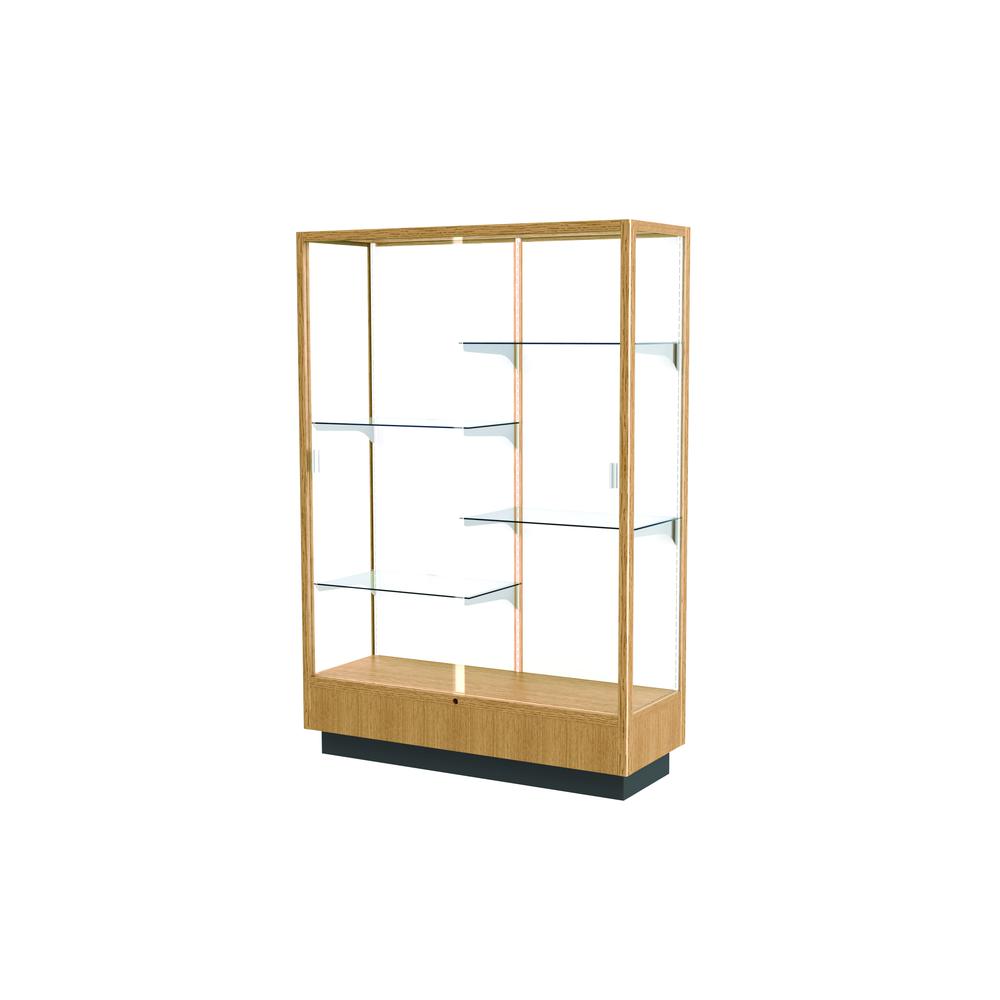 Heritage  48"W x 70"H x 18"D  Floor Case, White Back, Hardwood Natural Maple Finish. Picture 1