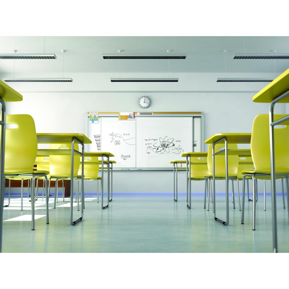 Ghent 48"x120" Horizontal Sliding Panel Unit Porcelain Magnetic 28 gauge Whiteboard. Picture 2