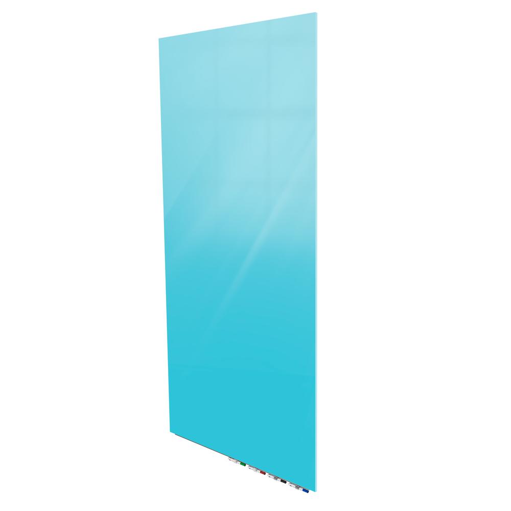 Ghent Aria 3'H x 2'W Magnetic Glass White Board, Gray Surface, Vertical, 4 Rare Earth Magnets, 4 Markers and Eraser. Picture 2