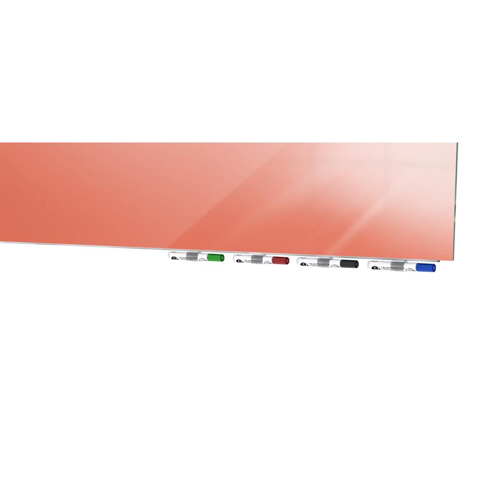 Ghent Aria 6'H x 4'W Magnetic Glass White Board, Gray Surface, Vertical, 4 Rare Earth Magnets, 4 Markers and Eraser. Picture 5