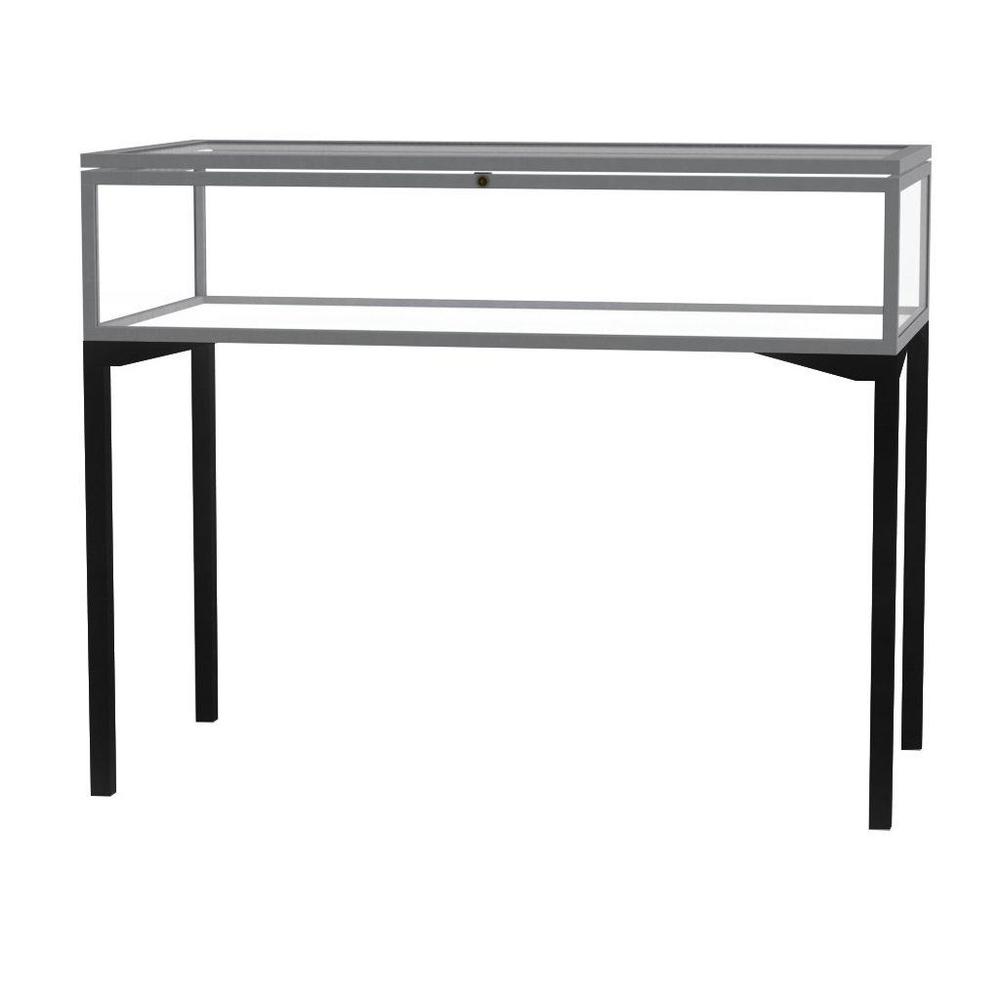 Keepsake   48"W x 10"H x 24"D  Table Top Four Leg Case, Hinged Top, Satin Finish. Picture 1