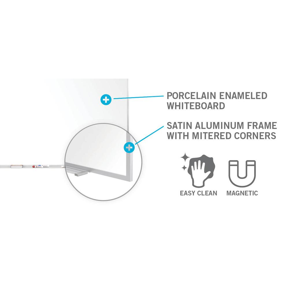 M1 Porcelain Magnetic Whiteboard, Aluminum Frame, 4'H x 7' 4"W. Picture 2