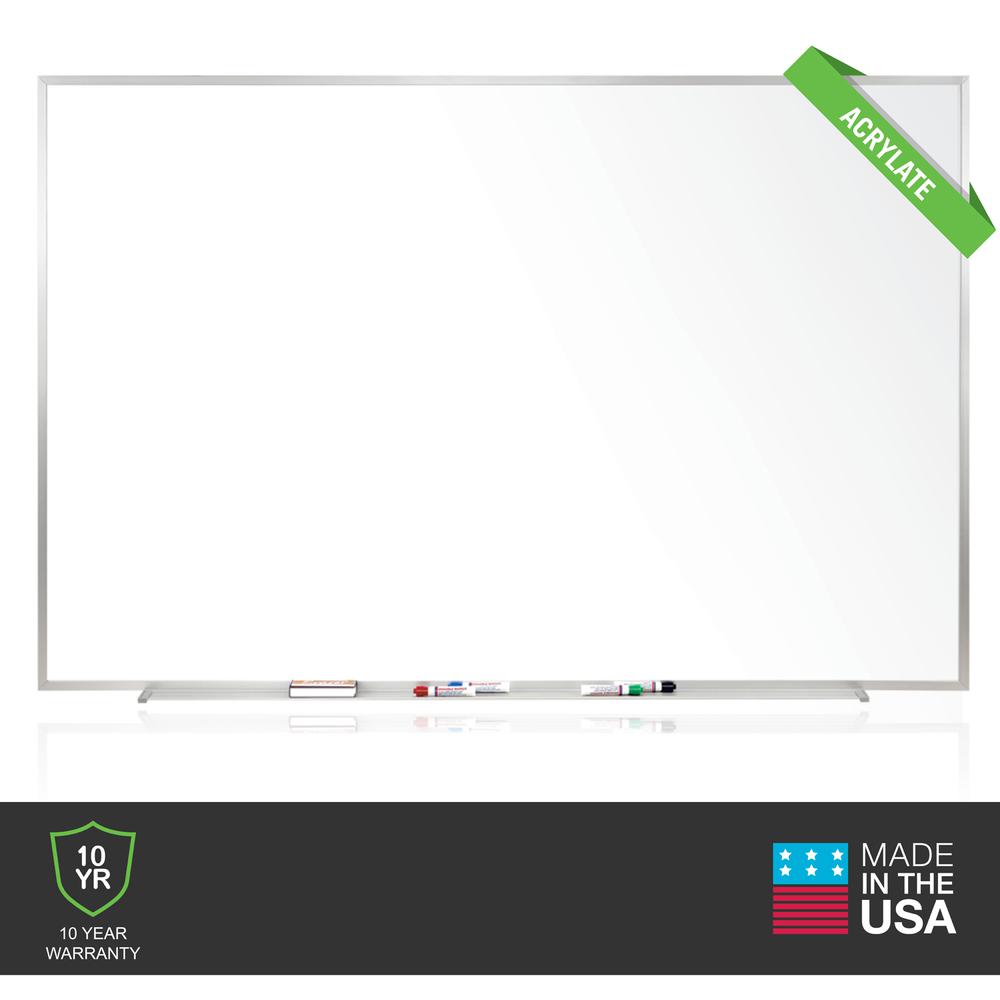 Ghent Non-Magnetic Whiteboard with Aluminum Frame, 4'H x 10'W. Picture 3