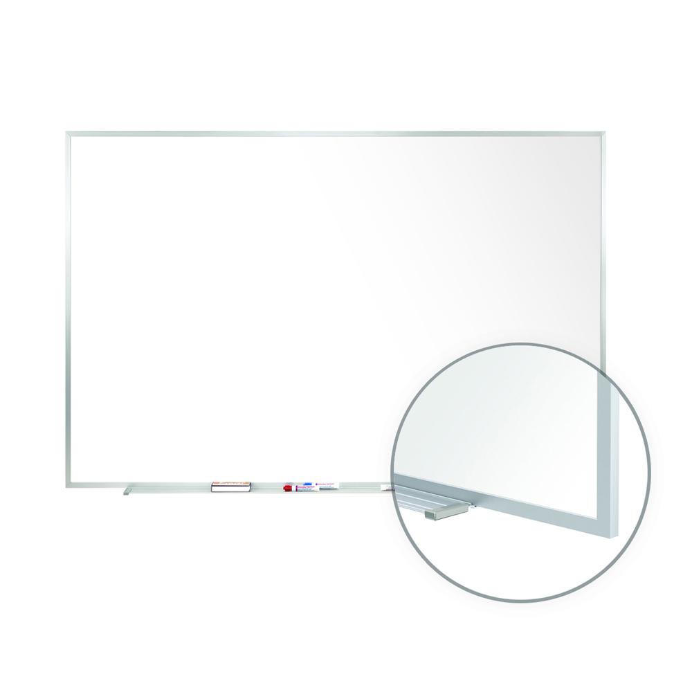 Ghent Non-Magnetic Whiteboard with Aluminum Frame, 4'H x 5'W. Picture 1