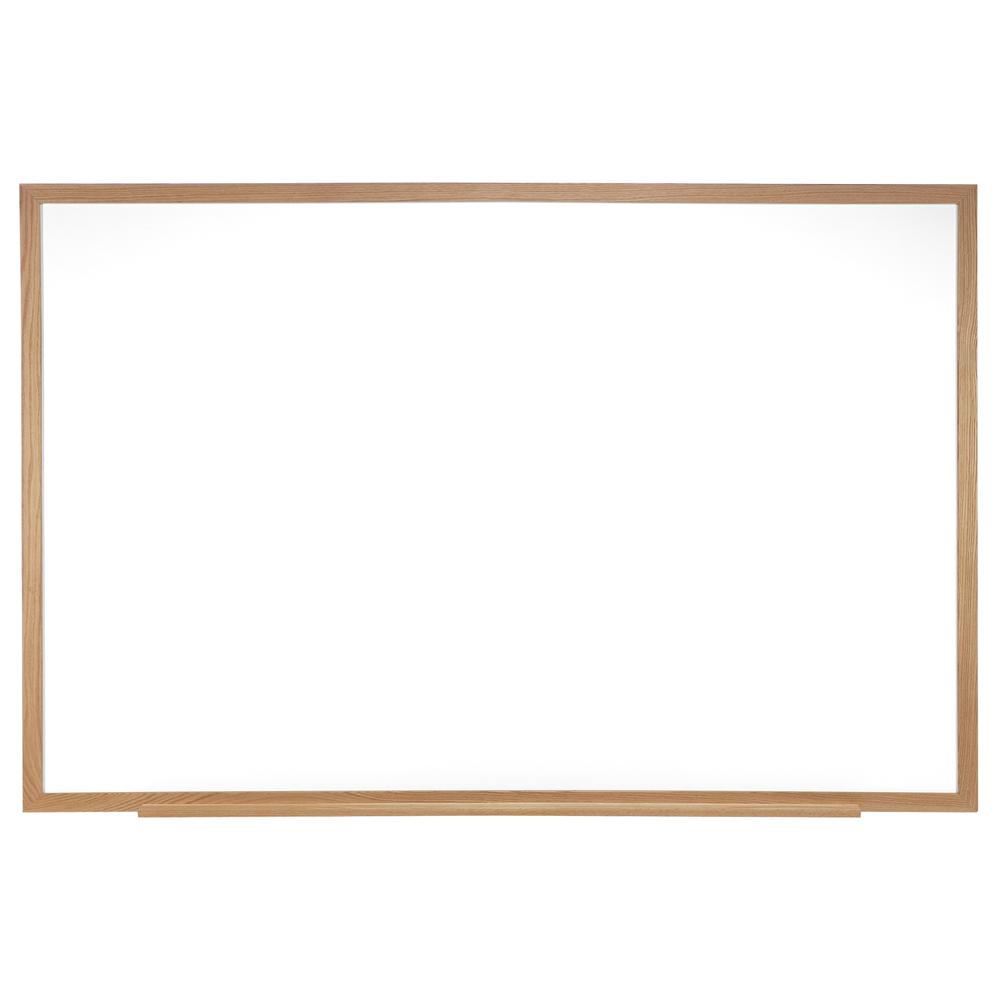 Ghent Non-Magnetic Whiteboard with Wood Frame, 4'H x 6'W. Picture 1