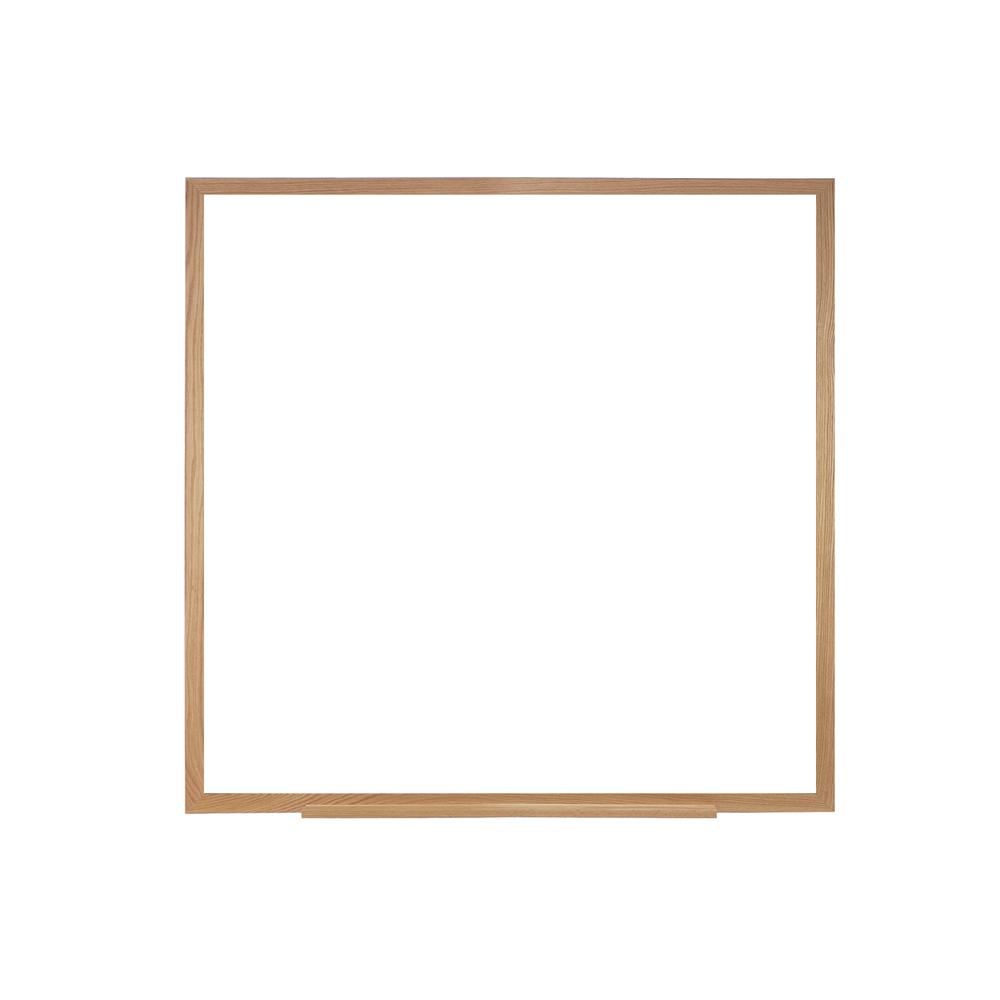 Ghent Non-Magnetic Whiteboard with Wood Frame, 4'H x 4'W. Picture 1