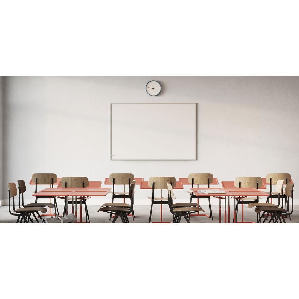Magnetic Hygienic Porcelain Whiteboard with Aluminum Frame, 4'H x 6'W. Picture 5