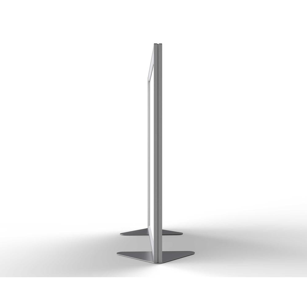 Ghent Floor Partition with Aluminum Frame and Full Panel Infill, Porcelain, 54"H x 48"W. Picture 3