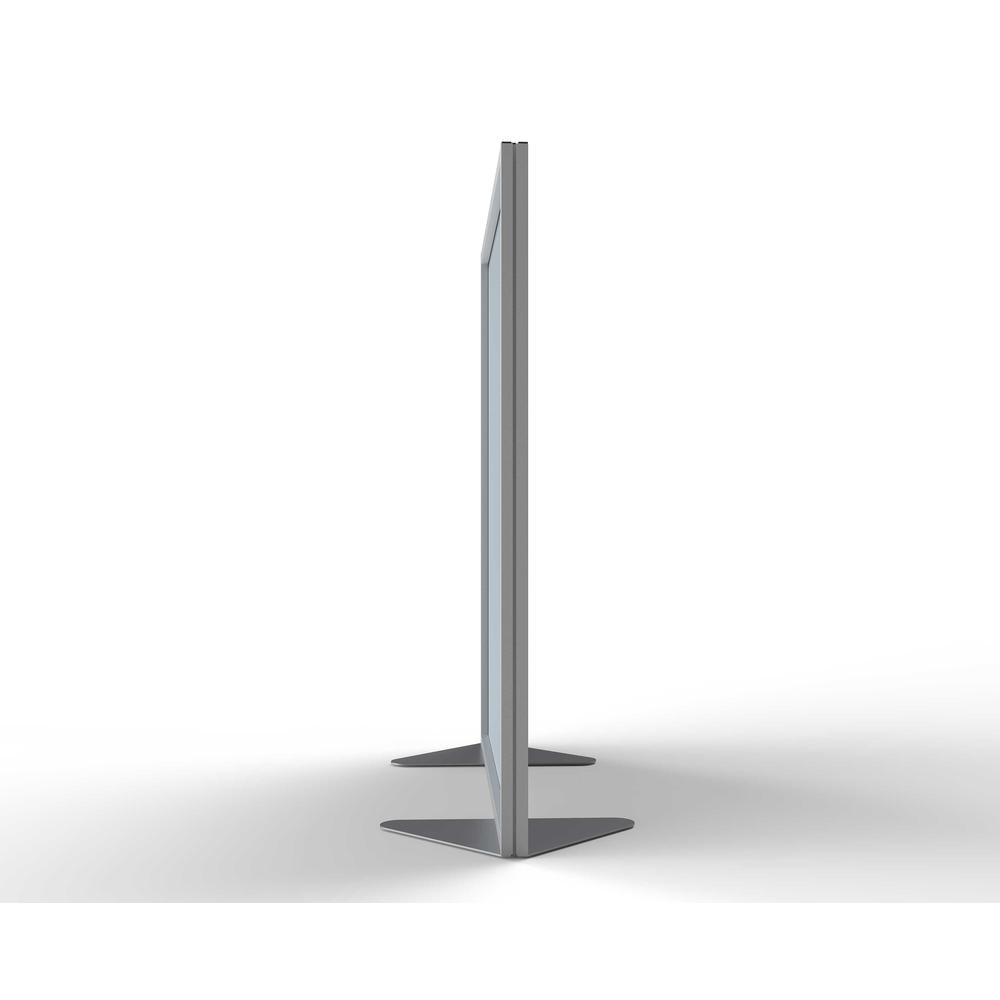 Ghent Floor Partition with Aluminum Frame and Full Panel Infill, Silver Vinyl, 54"H x 48"W. Picture 3