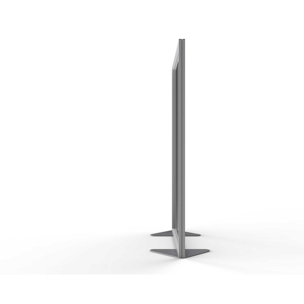 Ghent Floor Partition with Aluminum Frame and Full Panel Infill, Clear Acrylic, 72"H x 48"W. Picture 3