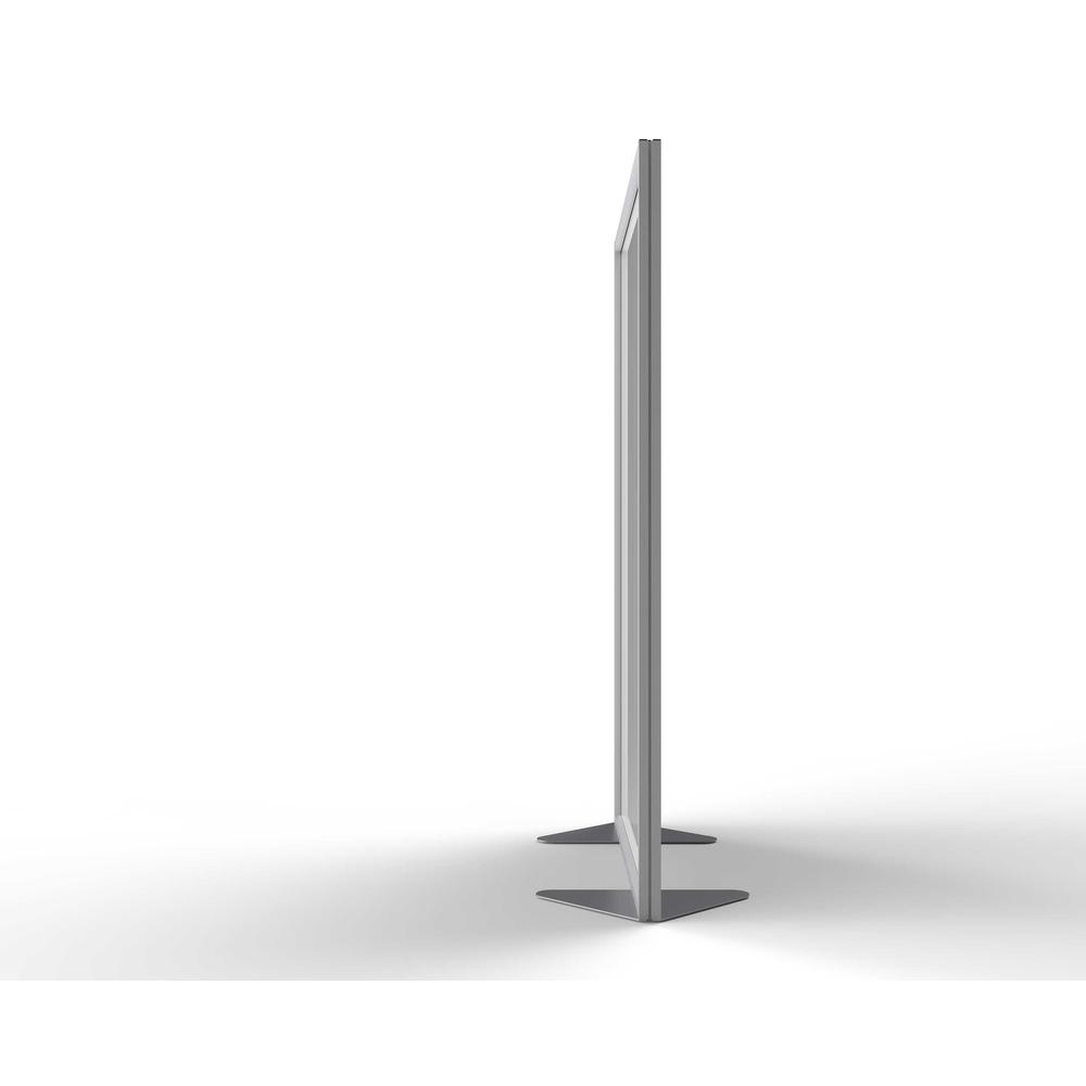 Ghent Floor Partition with Aluminum Frame and Full Panel Infill, Porcelain, 72"H x 48"W. Picture 3